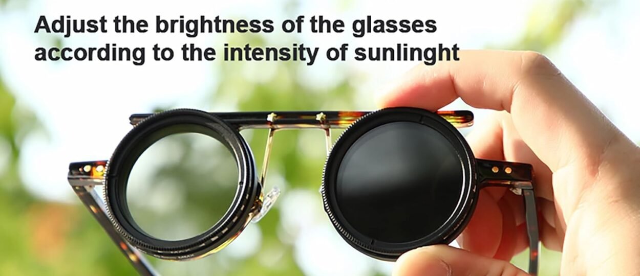 9 Gears Round Polarized Adjustable Dimming Men Sunglasses women Filter Diving Fishing